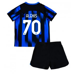 Inter Milan Alexis Sanchez #70 Domácí dres komplet pro Děti 2023-24 Krátkým Rukávem (+ Krátké kalhoty)