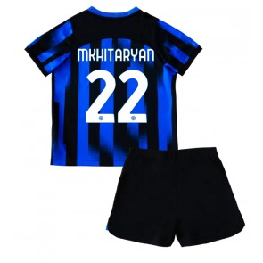 Inter Milan Henrikh Mkhitaryan #22 Domácí dres komplet pro Děti 2023-24 Krátkým Rukávem (+ Krátké kalhoty)