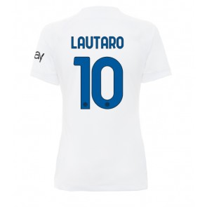 Inter Milan Lautaro Martinez #10 Venkovní Dres pro Dámy 2023-24 Krátkým Rukávem