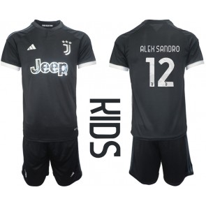 Juventus Alex Sandro #12 Alternativní dres komplet pro Děti 2023-24 Krátkým Rukávem (+ Krátké kalhoty)