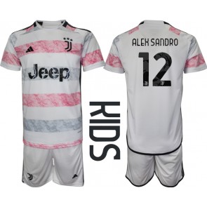 Juventus Alex Sandro #12 Venkovní dres komplet pro Děti 2023-24 Krátkým Rukávem (+ Krátké kalhoty)