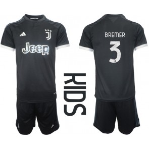 Juventus Gleison Bremer #3 Alternativní dres komplet pro Děti 2023-24 Krátkým Rukávem (+ Krátké kalhoty)