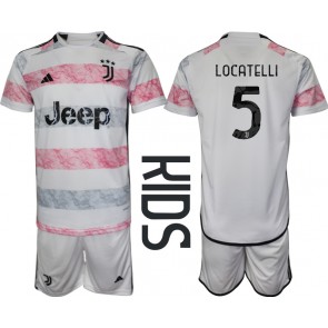 Juventus Manuel Locatelli #5 Venkovní dres komplet pro Děti 2023-24 Krátkým Rukávem (+ Krátké kalhoty)