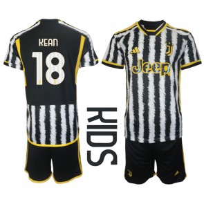 Juventus Moise Kean #18 Domácí dres komplet pro Děti 2023-24 Krátkým Rukávem (+ Krátké kalhoty)