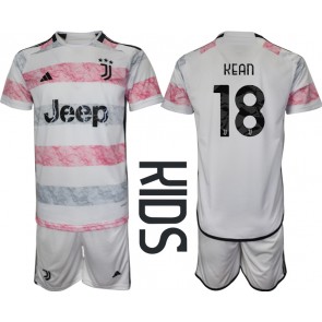 Juventus Moise Kean #18 Venkovní dres komplet pro Děti 2023-24 Krátkým Rukávem (+ Krátké kalhoty)