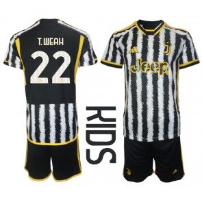 Juventus Timothy Weah #22 Domácí dres komplet pro Děti 2023-24 Krátkým Rukávem (+ Krátké kalhoty)