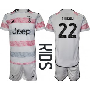 Juventus Timothy Weah #22 Venkovní dres komplet pro Děti 2023-24 Krátkým Rukávem (+ Krátké kalhoty)