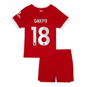 Liverpool Cody Gakpo #18 Domácí dres komplet pro Děti 2023-24 Krátkým Rukávem (+ Krátké kalhoty)