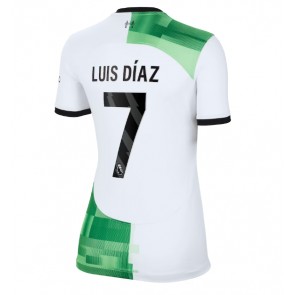 Liverpool Luis Diaz #7 Venkovní Dres pro Dámy 2023-24 Krátkým Rukávem