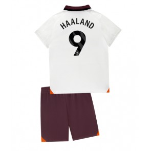 Manchester City Erling Haaland #9 Venkovní dres komplet pro Děti 2023-24 Krátkým Rukávem (+ Krátké kalhoty)