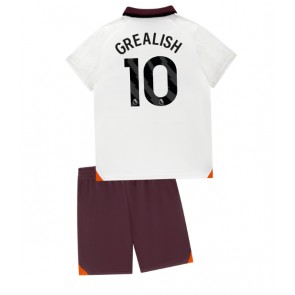 Manchester City Jack Grealish #10 Venkovní dres komplet pro Děti 2023-24 Krátkým Rukávem (+ Krátké kalhoty)
