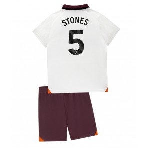 Manchester City John Stones #5 Venkovní dres komplet pro Děti 2023-24 Krátkým Rukávem (+ Krátké kalhoty)