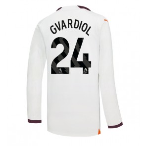 Manchester City Josko Gvardiol #24 Venkovní Dres 2023-24 Dlouhým Rukávem
