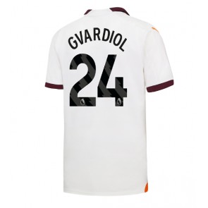 Manchester City Josko Gvardiol #24 Venkovní Dres 2023-24 Krátkým Rukávem