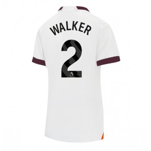 Manchester City Kyle Walker #2 Venkovní Dres pro Dámy 2023-24 Krátkým Rukávem