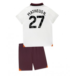 Manchester City Matheus Nunes #27 Venkovní dres komplet pro Děti 2023-24 Krátkým Rukávem (+ Krátké kalhoty)