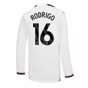 Manchester City Rodri Hernandez #16 Venkovní Dres 2023-24 Dlouhým Rukávem