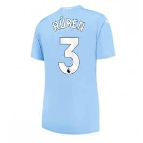 Manchester City Ruben Dias #3 Domácí Dres pro Dámy 2023-24 Krátkým Rukávem