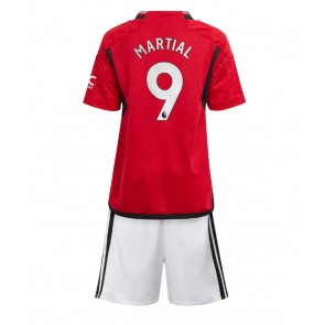 Manchester United Anthony Martial #9 Domácí dres komplet pro Děti 2023-24 Krátkým Rukávem (+ Krátké kalhoty)