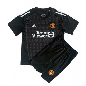 Manchester United Brankář Alternativní dres komplet pro Děti 2023-24 Krátkým Rukávem (+ Krátké kalhoty)