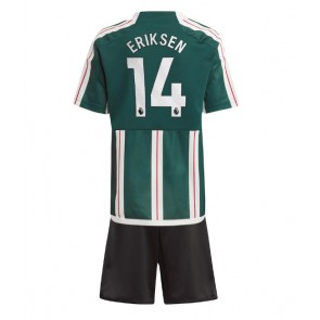 Manchester United Christian Eriksen #14 Venkovní dres komplet pro Děti 2023-24 Krátkým Rukávem (+ Krátké kalhoty)