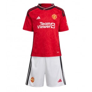 Manchester United Domácí dres komplet pro Děti 2023-24 Krátkým Rukávem (+ Krátké kalhoty)
