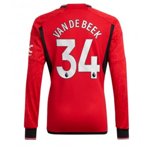 Manchester United Donny van de Beek #34 Domácí Dres 2023-24 Dlouhým Rukávem