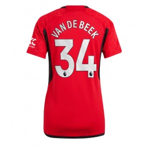 Manchester United Donny van de Beek #34 Domácí Dres pro Dámy 2023-24 Krátkým Rukávem