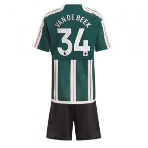Manchester United Donny van de Beek #34 Venkovní dres komplet pro Děti 2023-24 Krátkým Rukávem (+ Krátké kalhoty)