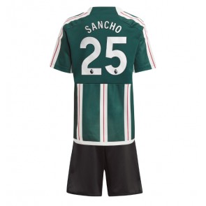 Manchester United Jadon Sancho #25 Venkovní dres komplet pro Děti 2023-24 Krátkým Rukávem (+ Krátké kalhoty)