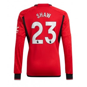Manchester United Luke Shaw #23 Domácí Dres 2023-24 Dlouhým Rukávem