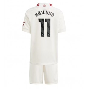 Manchester United Rasmus Hojlund #11 Alternativní dres komplet pro Děti 2023-24 Krátkým Rukávem (+ Krátké kalhoty)