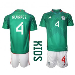 Mexiko Edson Alvarez #4 Domácí dres komplet pro Děti MS 2022 Krátkým Rukávem (+ Krátké kalhoty)