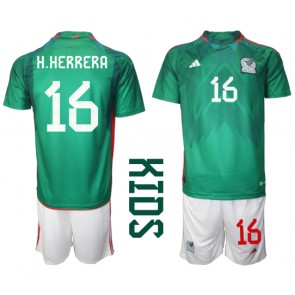 Mexiko Hector Herrera #16 Domácí dres komplet pro Děti MS 2022 Krátkým Rukávem (+ Krátké kalhoty)