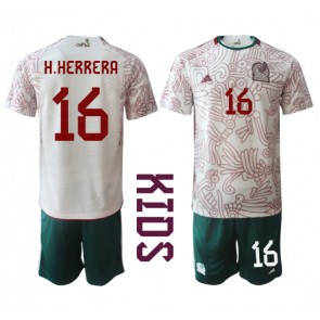 Mexiko Hector Herrera #16 Venkovní dres komplet pro Děti MS 2022 Krátkým Rukávem (+ Krátké kalhoty)