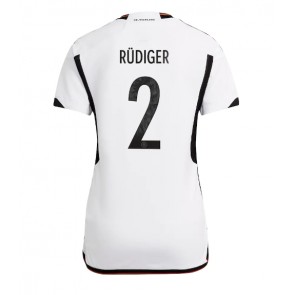Německo Antonio Rudiger #2 Domácí Dres pro Dámy MS 2022 Krátkým Rukávem