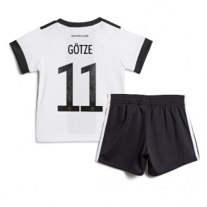 Německo Mario Gotze #11 Domácí dres komplet pro Děti MS 2022 Krátkým Rukávem (+ Krátké kalhoty)