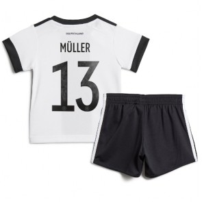 Německo Thomas Muller #13 Domácí dres komplet pro Děti MS 2022 Krátkým Rukávem (+ Krátké kalhoty)
