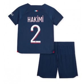 Paris Saint-Germain Achraf Hakimi #2 Domácí dres komplet pro Děti 2023-24 Krátkým Rukávem (+ Krátké kalhoty)