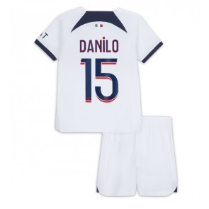 Paris Saint-Germain Danilo Pereira #15 Venkovní dres komplet pro Děti 2023-24 Krátkým Rukávem (+ Krátké kalhoty)