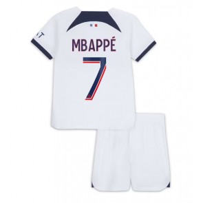 Paris Saint-Germain Kylian Mbappe #7 Venkovní dres komplet pro Děti 2023-24 Krátkým Rukávem (+ Krátké kalhoty)
