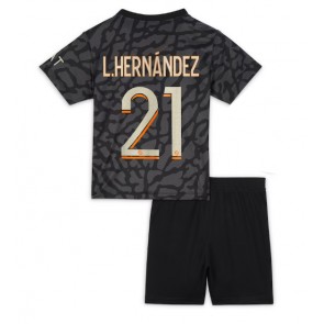 Paris Saint-Germain Lucas Hernandez #21 Alternativní dres komplet pro Děti 2023-24 Krátkým Rukávem (+ Krátké kalhoty)