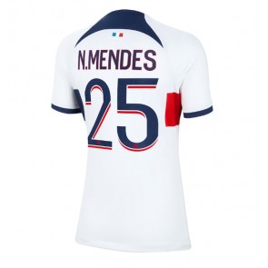Paris Saint-Germain Nuno Mendes #25 Venkovní Dres pro Dámy 2023-24 Krátkým Rukávem