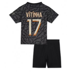 Paris Saint-Germain Vitinha Ferreira #17 Alternativní dres komplet pro Děti 2023-24 Krátkým Rukávem (+ Krátké kalhoty)