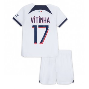 Paris Saint-Germain Vitinha Ferreira #17 Venkovní dres komplet pro Děti 2023-24 Krátkým Rukávem (+ Krátké kalhoty)