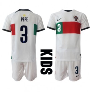 Portugalsko Pepe #3 Venkovní dres komplet pro Děti MS 2022 Krátkým Rukávem (+ Krátké kalhoty)