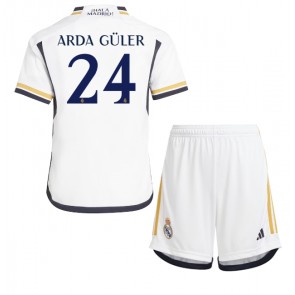 Real Madrid Arda Guler #24 Domácí dres komplet pro Děti 2023-24 Krátkým Rukávem (+ Krátké kalhoty)