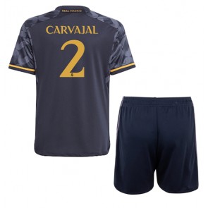 Real Madrid Daniel Carvajal #2 Venkovní dres komplet pro Děti 2023-24 Krátkým Rukávem (+ Krátké kalhoty)