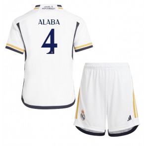 Real Madrid David Alaba #4 Domácí dres komplet pro Děti 2023-24 Krátkým Rukávem (+ Krátké kalhoty)