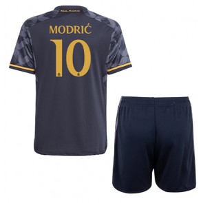 Real Madrid Luka Modric #10 Venkovní dres komplet pro Děti 2023-24 Krátkým Rukávem (+ Krátké kalhoty)